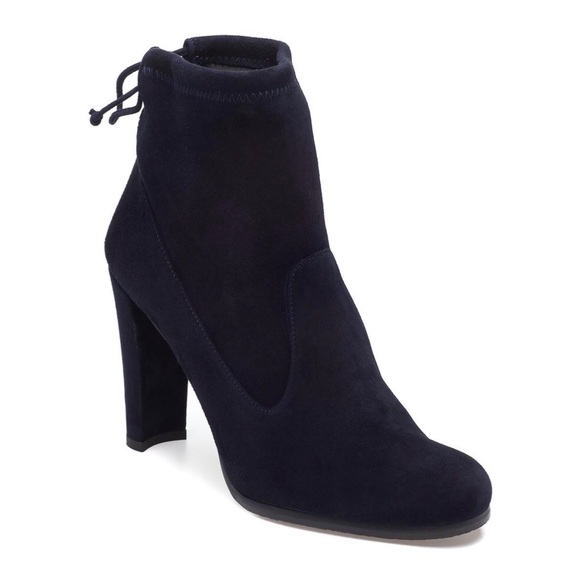 🏹🆕 Stuart Weitzman ✦Tie Back Suede Bootie ✦Navy - Picture 4 of 8